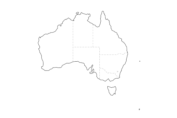 Australia map with boundaries