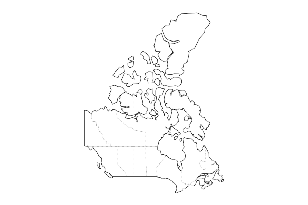 Canada map with boundaries