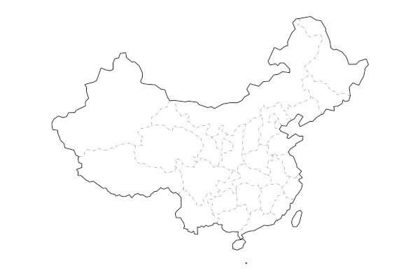 People's Republic of China map with boundaries