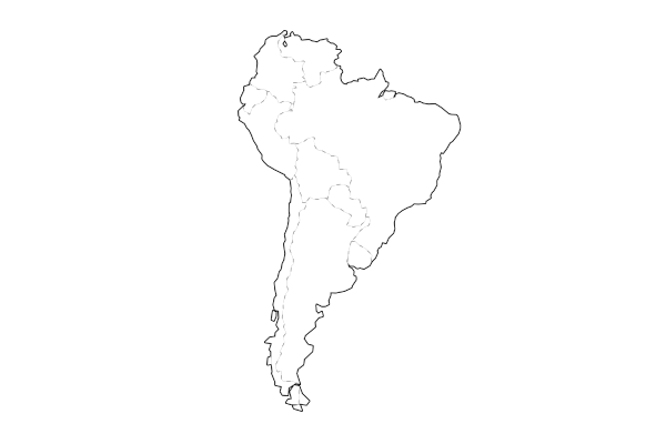 CONMEBOL member country map