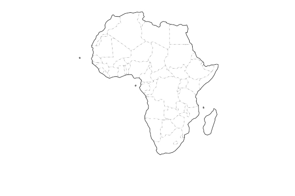 Africa map with country boundaries