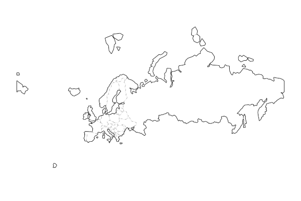 Europe map with country boundaries
