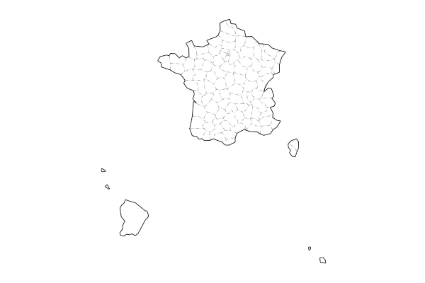 France map with boundaries
