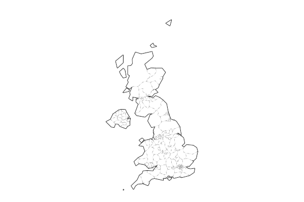 United Kingdom map with boundaries
